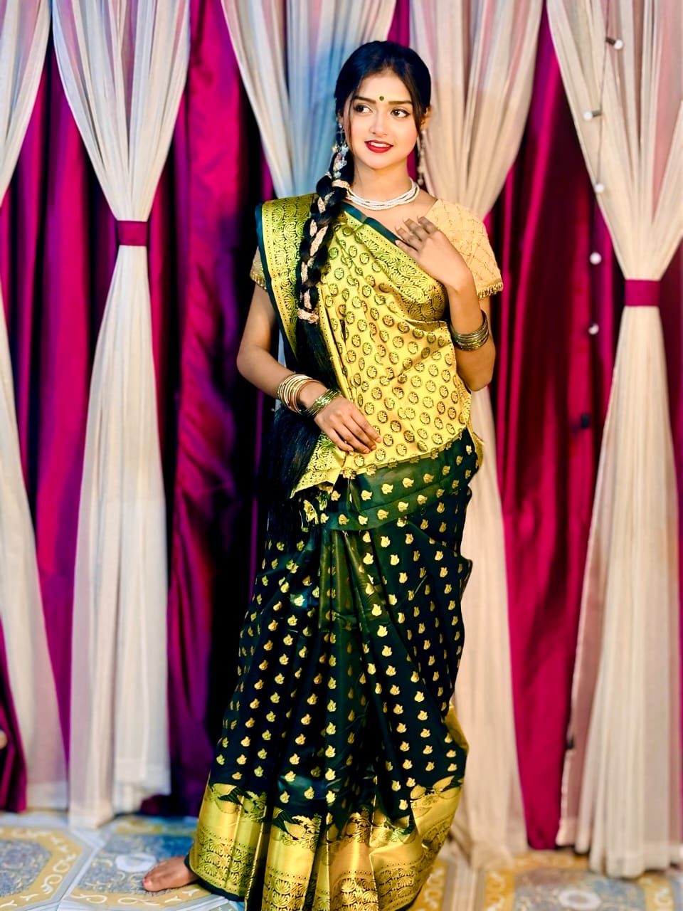 Soft silk katan sharee