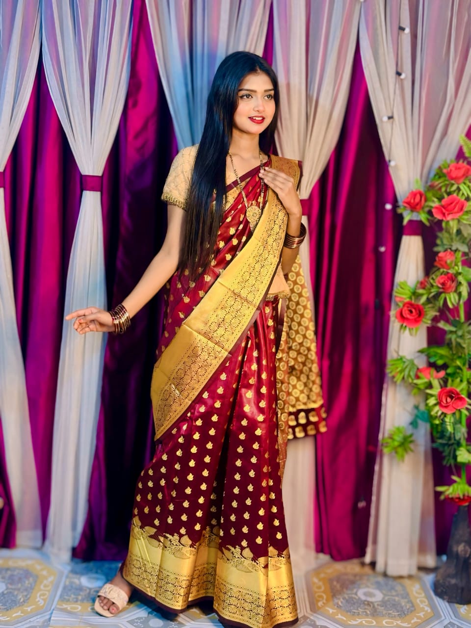 Soft silk katan sharee