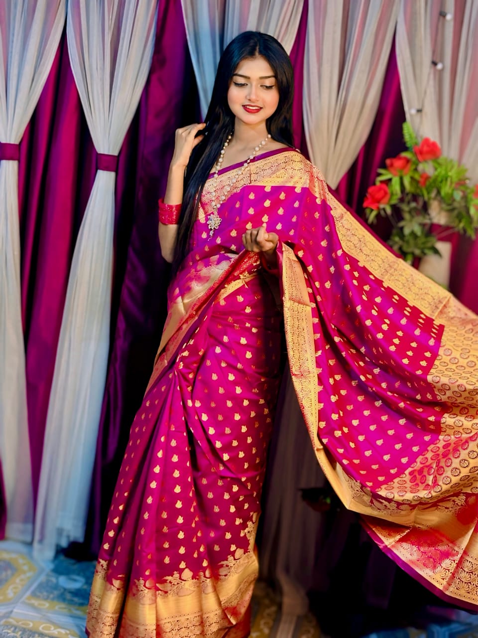 Soft silk katan sharee